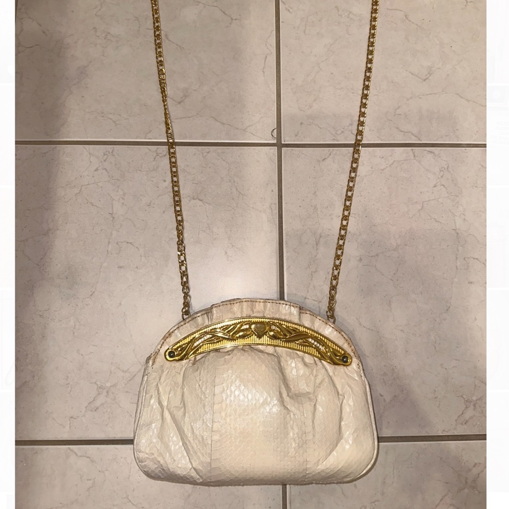Cream and Gold Vintage Purse